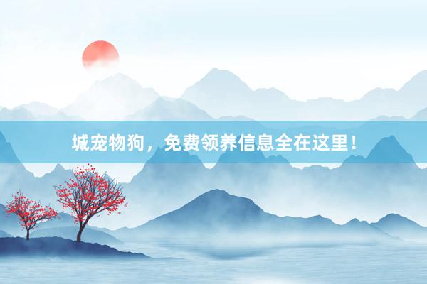 城宠物狗，免费领养信息全在这里！
